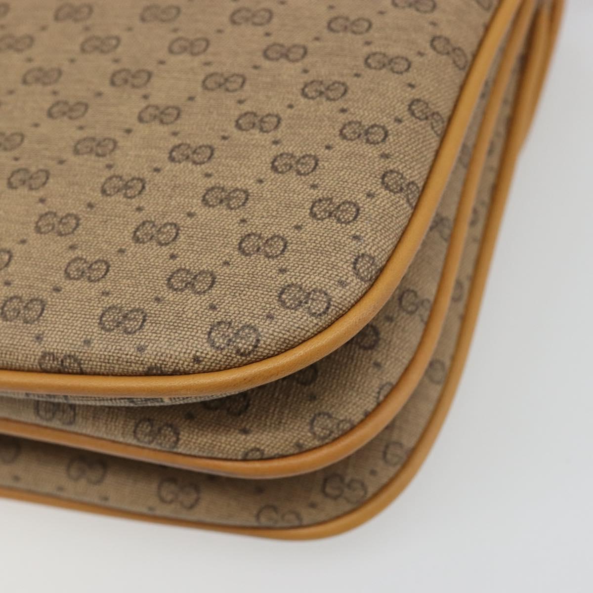 GUCCI Micro GG Supreme Shoulder Bag PVC Beige Gold 004 106 0024 Auth BA13521A
