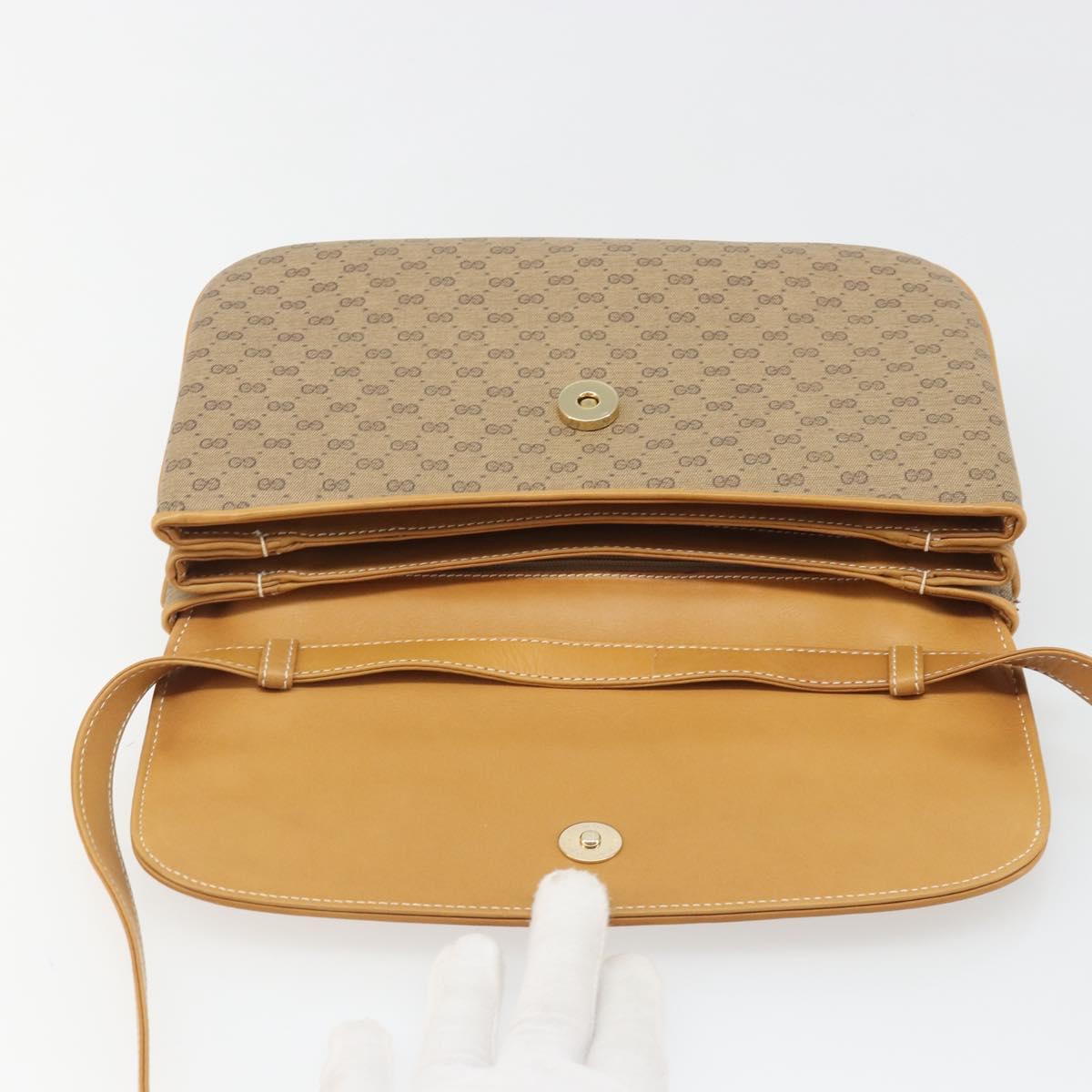 GUCCI Micro GG Supreme Shoulder Bag PVC Beige Gold 004 106 0024 Auth BA13521A