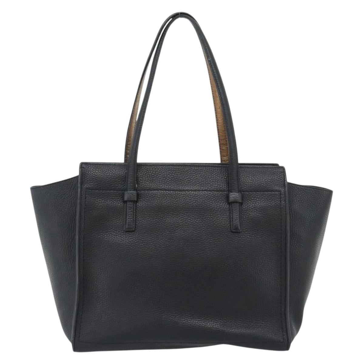 Salvatore Ferragamo Gancini Tote Bag Leather Black Gold Auth BA13523A