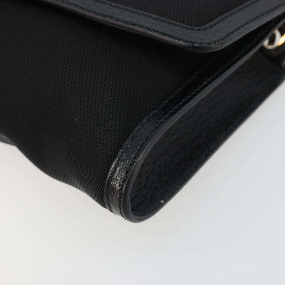 Salvatore Ferragamo Shoulder Bag Canvas Black Gold Auth BA13524V