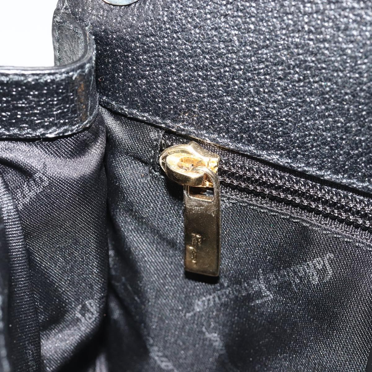 Salvatore Ferragamo Shoulder Bag Canvas Black Gold Auth BA13524V
