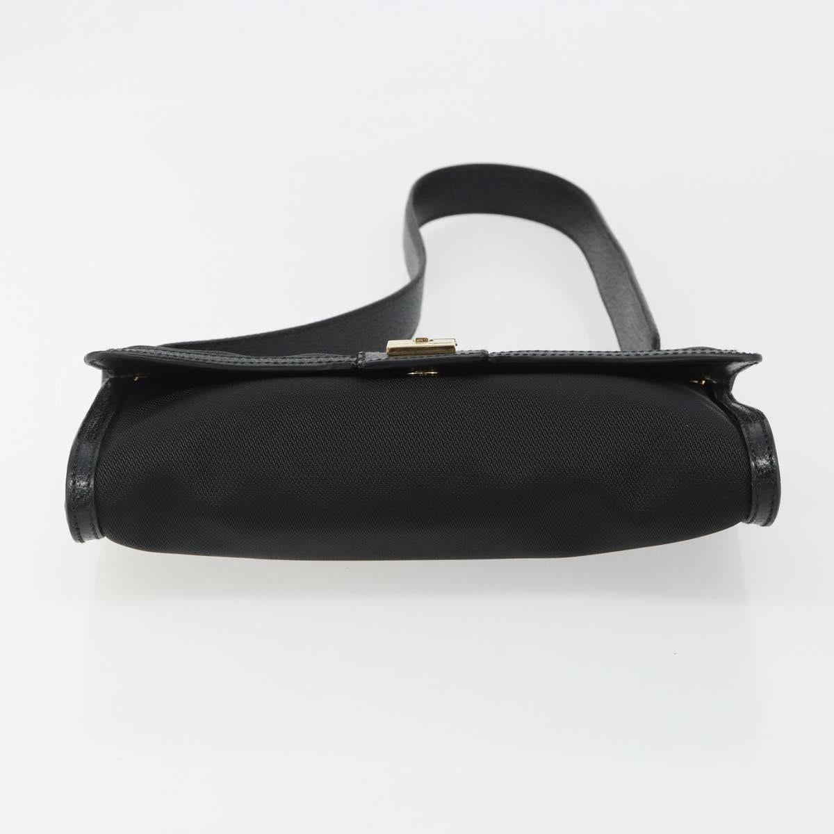 Salvatore Ferragamo Shoulder Bag Canvas Black Gold Auth BA13524V
