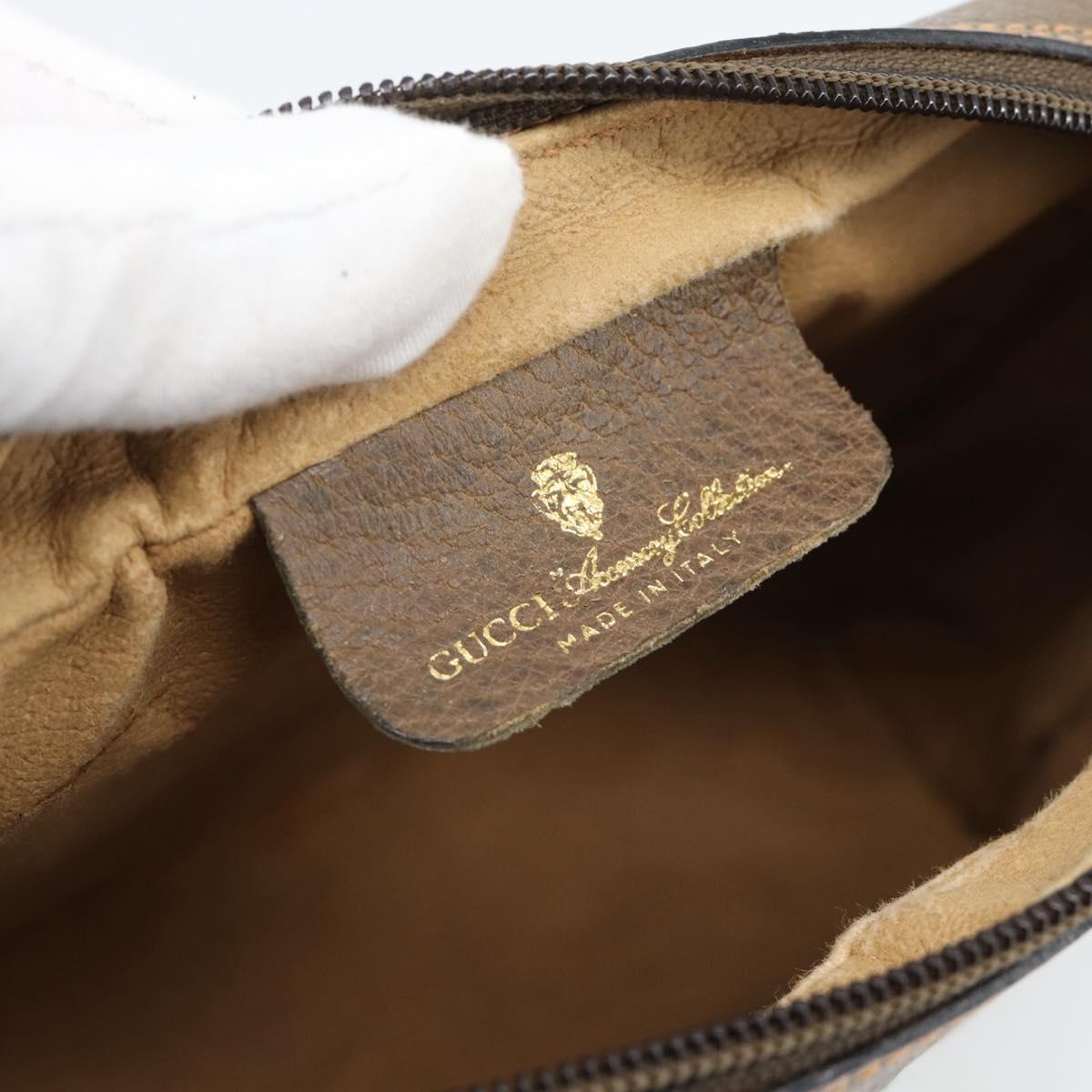 GUCCI GG Supreme Web Sherry Line Bag PVC Beige Gold 89 02 055 Auth BA13525