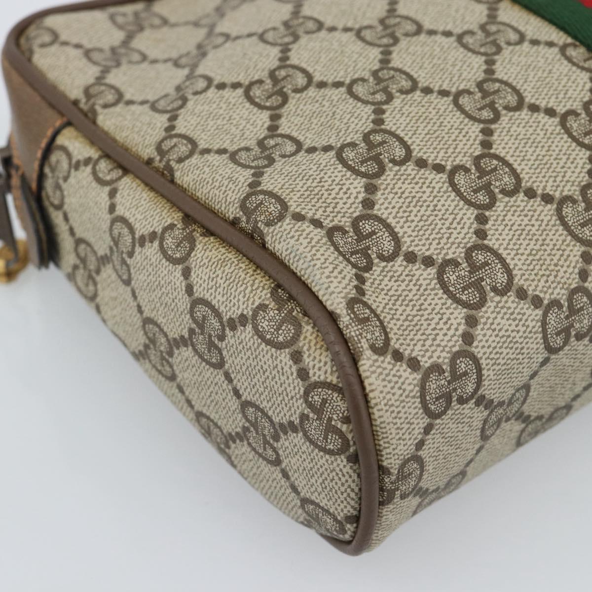 GUCCI GG Supreme Web Sherry Line Bag PVC Beige Gold 89 02 055 Auth BA13525