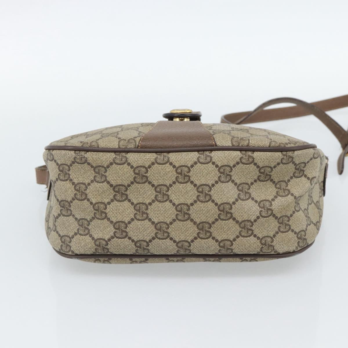 GUCCI GG Supreme Web Sherry Line Bag PVC Beige Gold 89 02 032 Auth BA13526