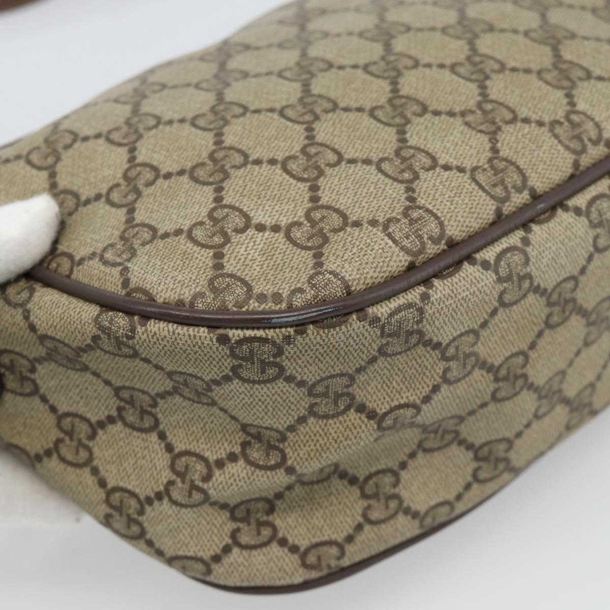 GUCCI GG Supreme Web Sherry Line Bag PVC Beige Gold 89 02 032 Auth BA13526