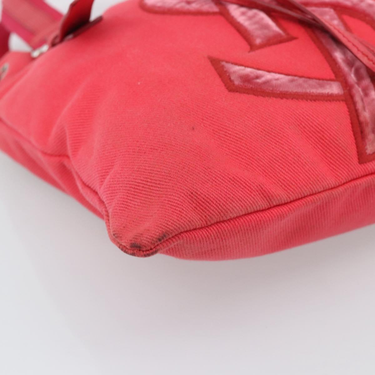 SAINT LAURENT Tote Bag Canvas Pink Silver Auth BA13528A
