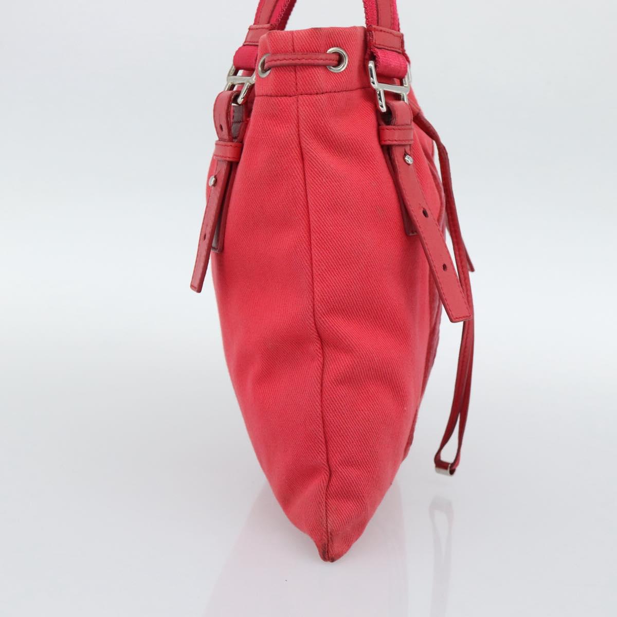 SAINT LAURENT Tote Bag Canvas Pink Silver Auth BA13528A