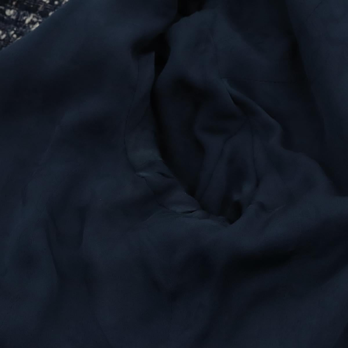 CHANEL Jacket 34 Jacket Tweed 34 Blue CC Auth BA1352AM