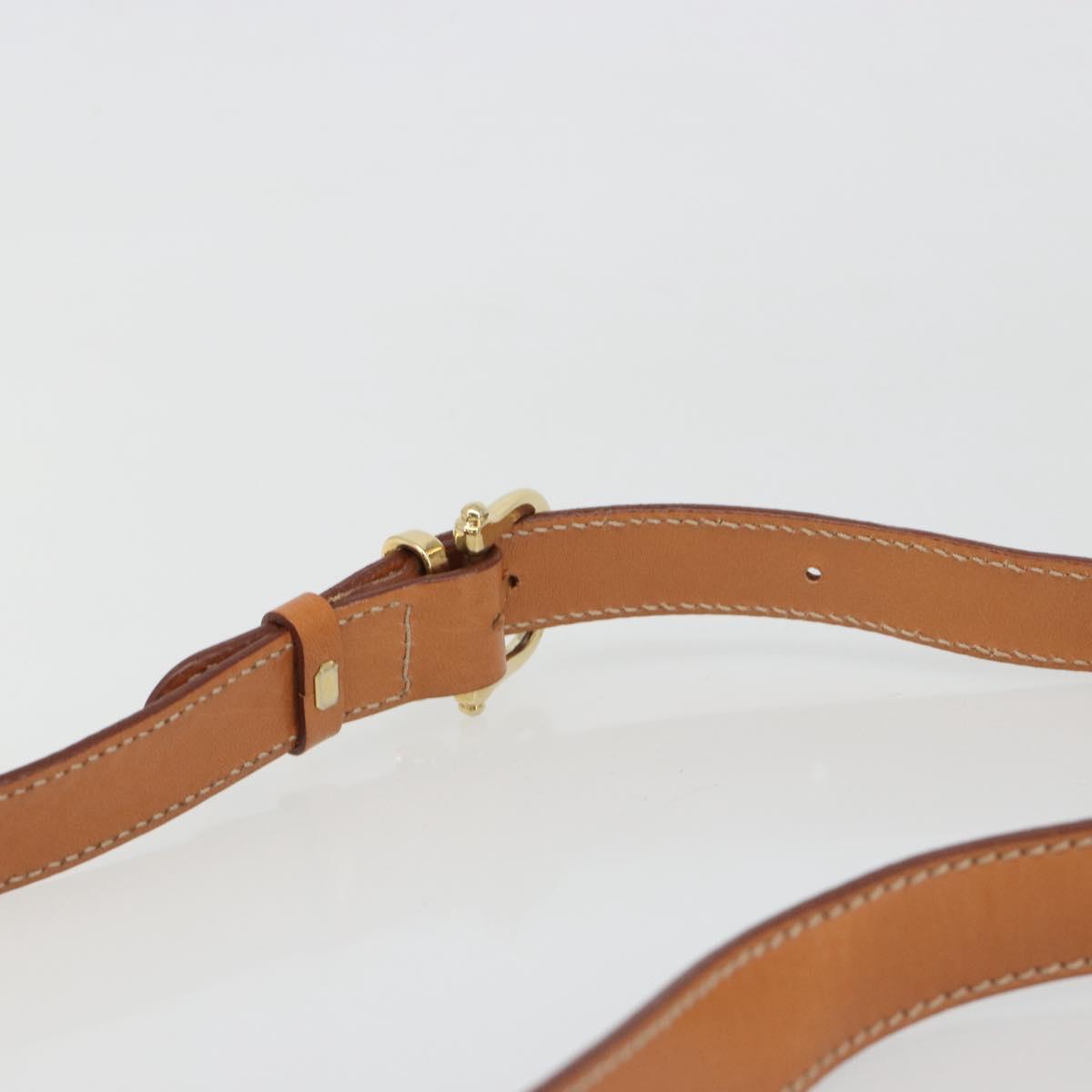 CELINE Macadam Canvas Shoulder Bag PVC Leather Brown Gold Auth BA13531V