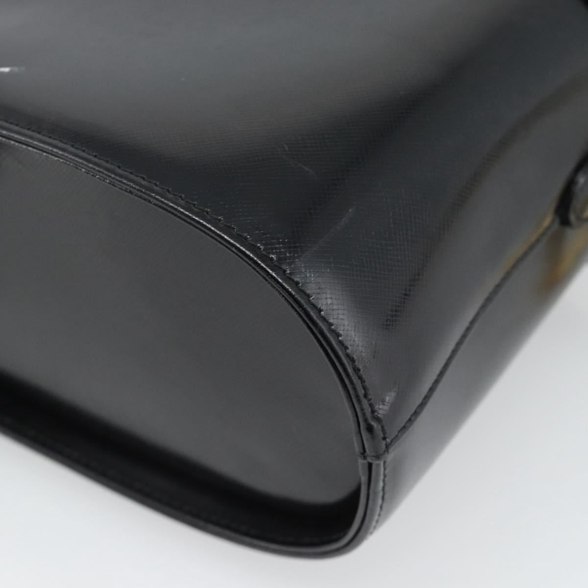 Gianni Versace Hand Bag Leather 2way Black Gold Auth BA13533A