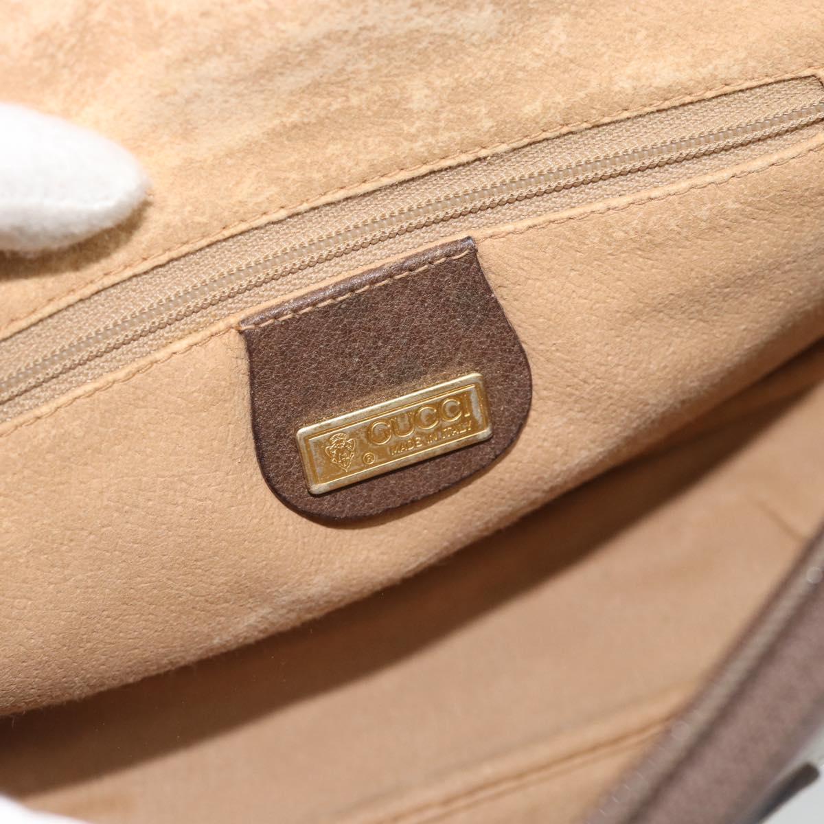 GUCCI GG Supreme Shoulder Bag PVC Beige Gold Auth BA13536