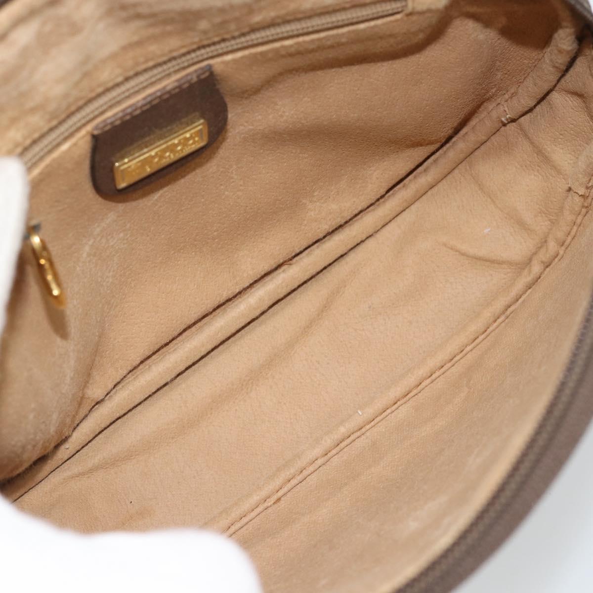 GUCCI GG Supreme Shoulder Bag PVC Beige Gold Auth BA13536