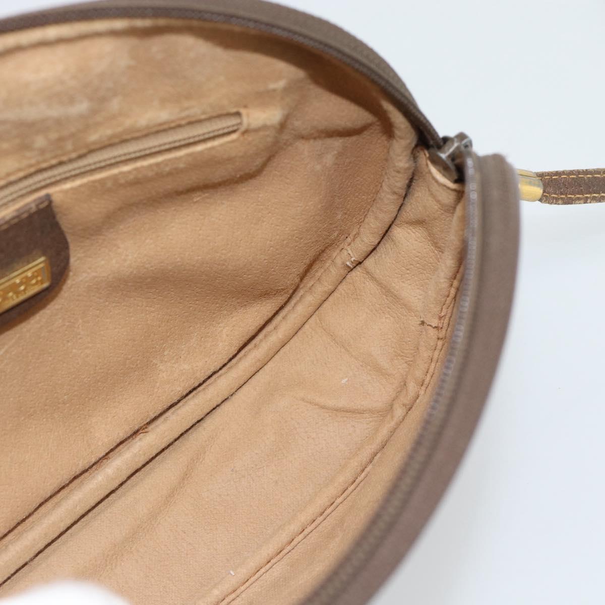 GUCCI GG Supreme Shoulder Bag PVC Beige Gold Auth BA13536