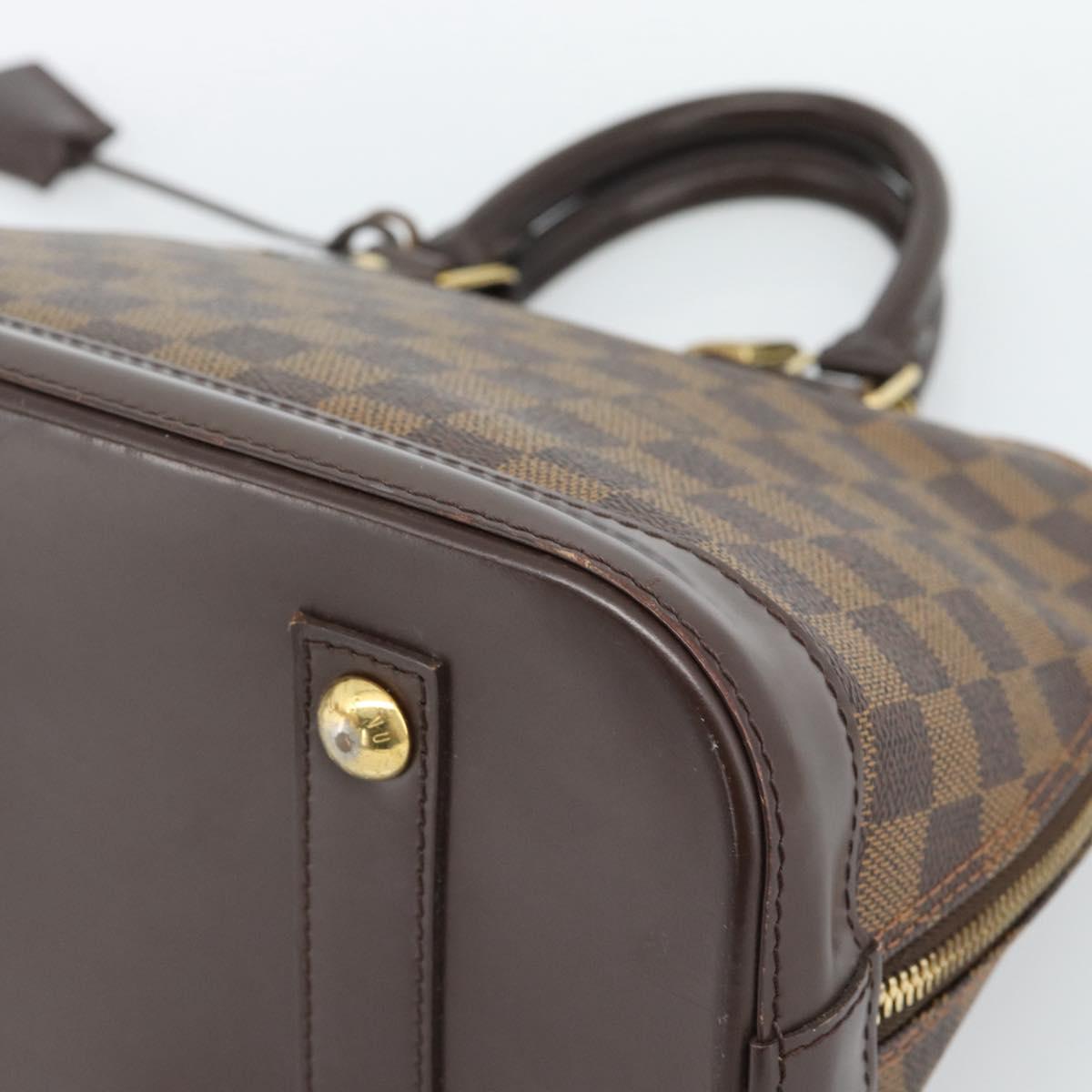 LOUIS VUITTON Damier Ebene Alma Hand Bag N51131 LV Auth BA13543