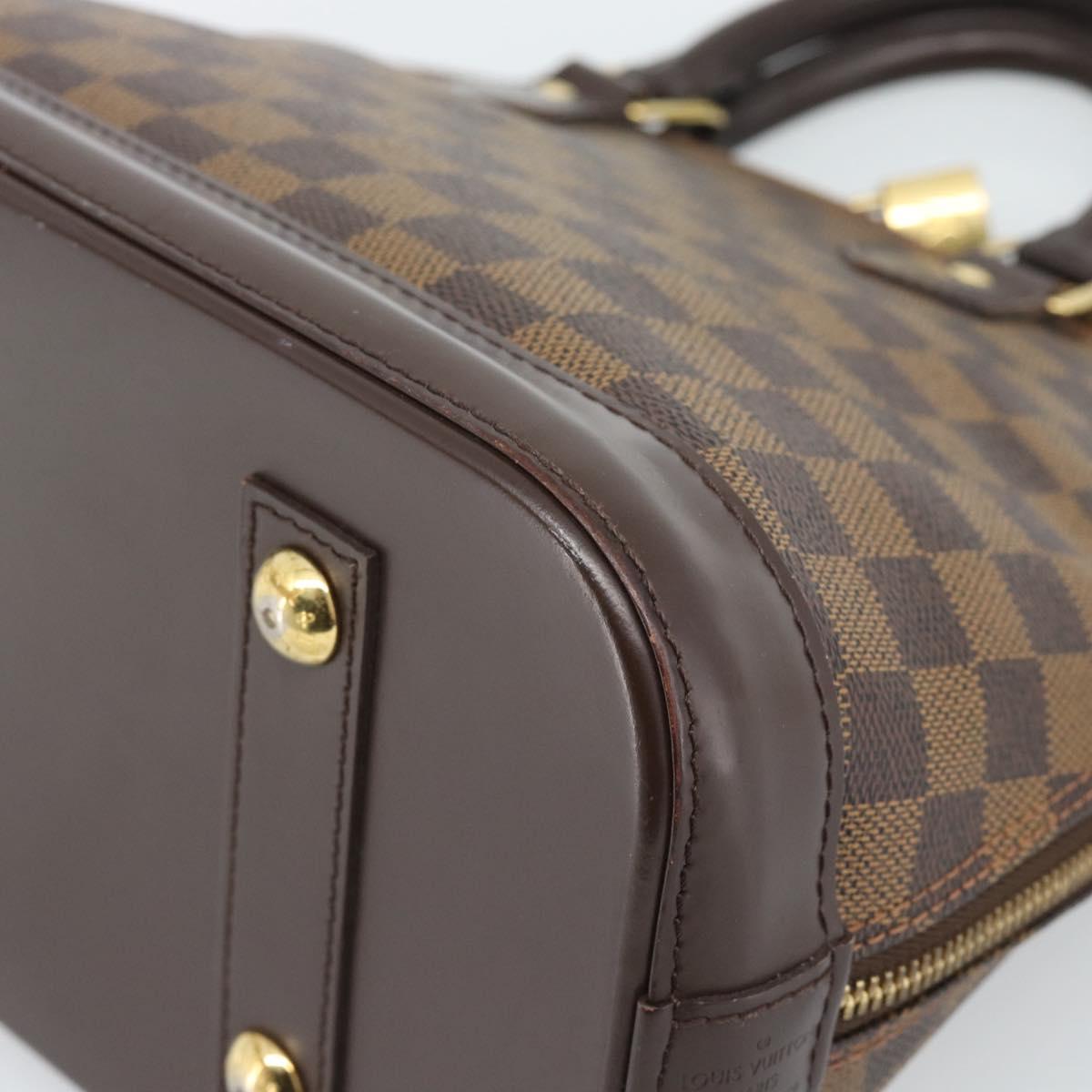 LOUIS VUITTON Damier Ebene Alma Hand Bag N51131 LV Auth BA13543