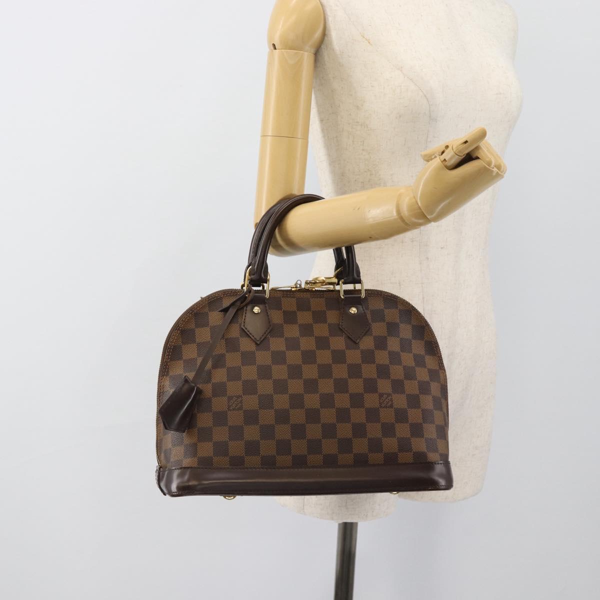 LOUIS VUITTON Damier Ebene Alma Hand Bag N51131 LV Auth BA13543