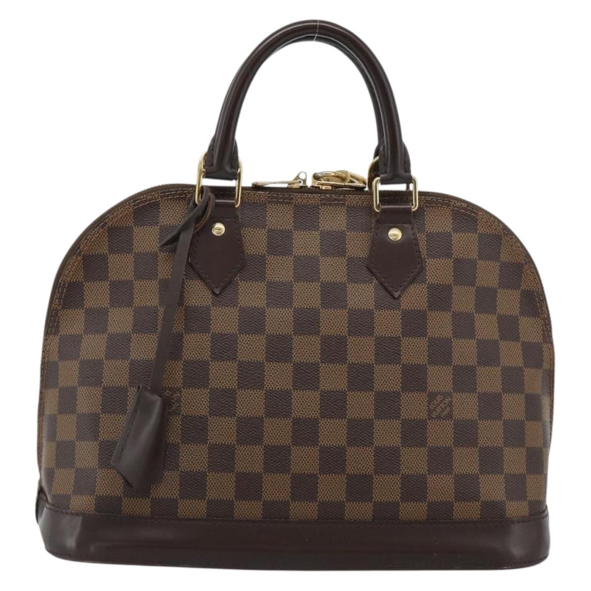 LOUIS VUITTON Damier Ebene Alma Hand Bag N51131 LV Auth BA13543