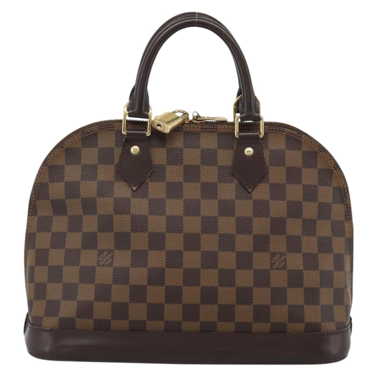 LOUIS VUITTON Damier Ebene Alma Hand Bag N51131 LV Auth BA13543