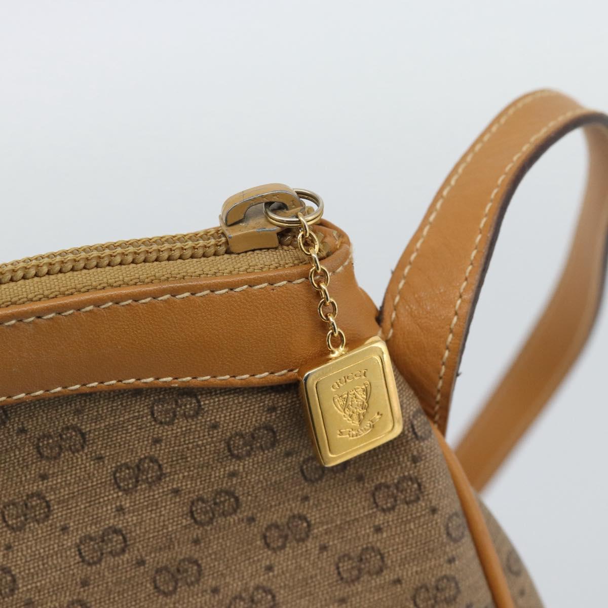 GUCCI Micro GG Supreme Shoulder Bag PVC Beige Gold 007 87 0018 Auth BA13553