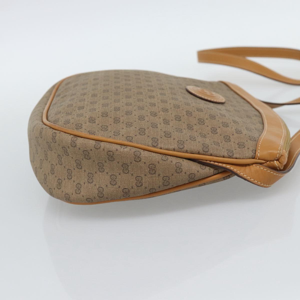GUCCI Micro GG Supreme Shoulder Bag PVC Beige Gold 007 87 0018 Auth BA13553