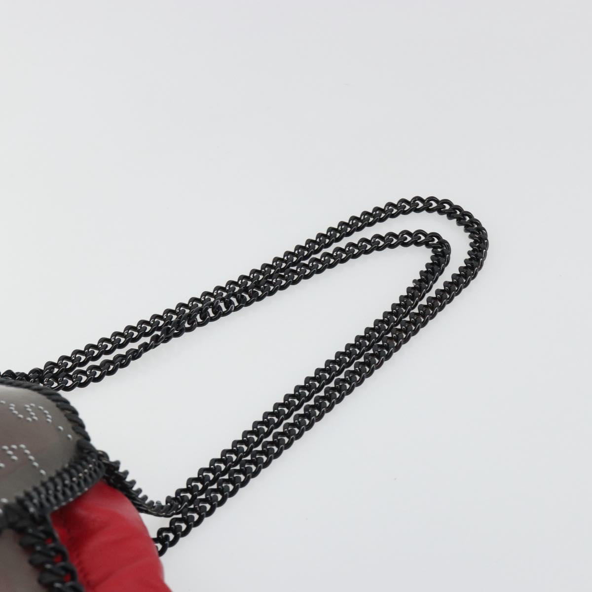 Stella MacCartney Chain Falabella Shoulder Bag Vinyl Red Auth BA13554A