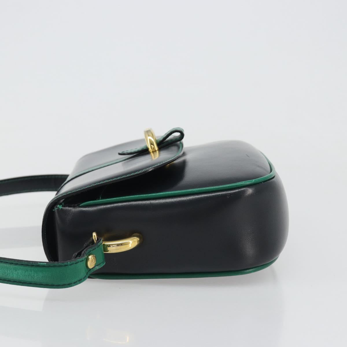 BALLY Shoulder Bag Leather Black Gold Auth BA13555A