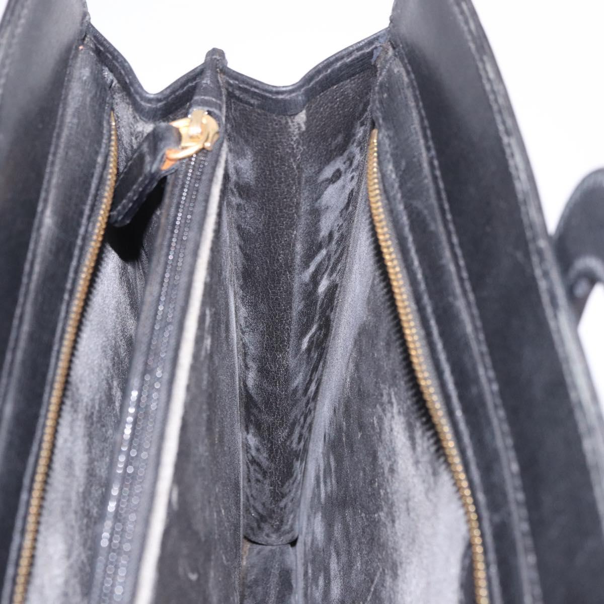 Salvatore Ferragamo Business Bag Leather Black Gold Auth BA13557