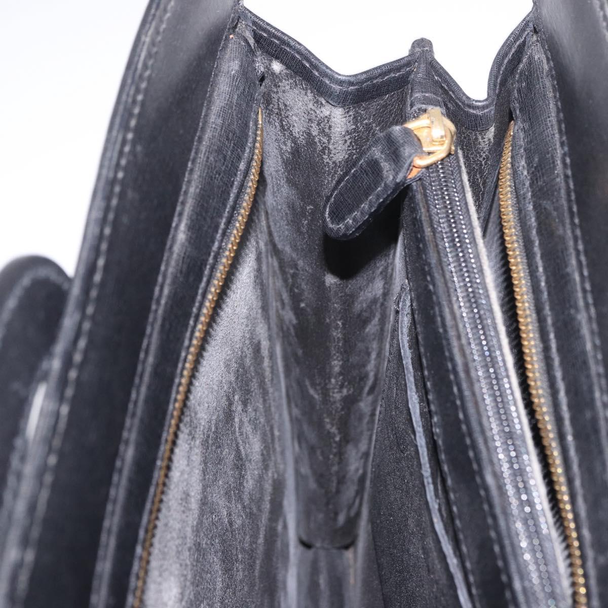 Salvatore Ferragamo Business Bag Leather Black Gold Auth BA13557