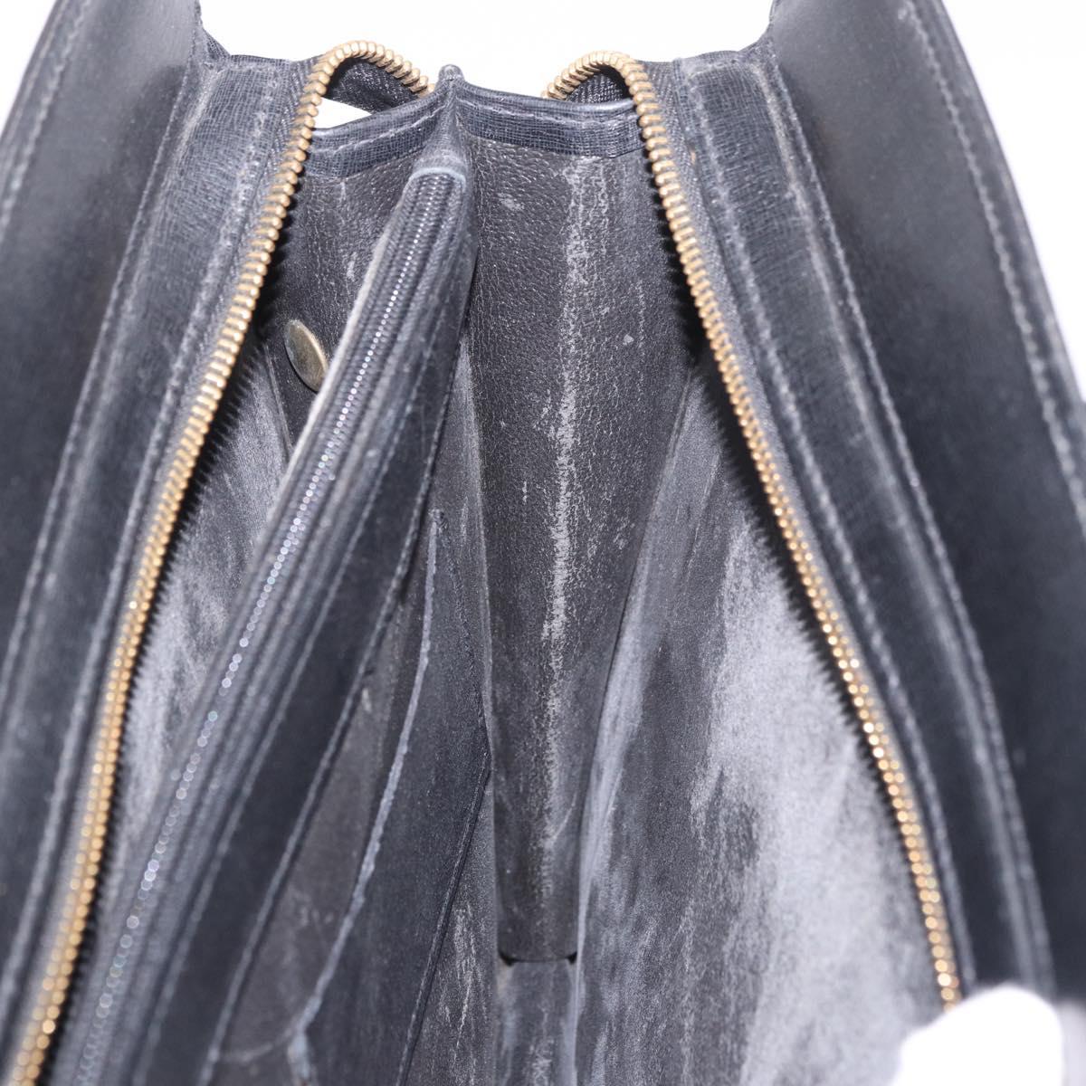 Salvatore Ferragamo Business Bag Leather Black Gold Auth BA13557