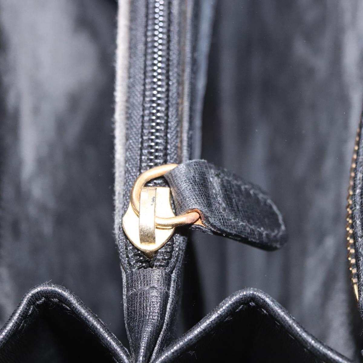 Salvatore Ferragamo Business Bag Leather Black Gold Auth BA13557