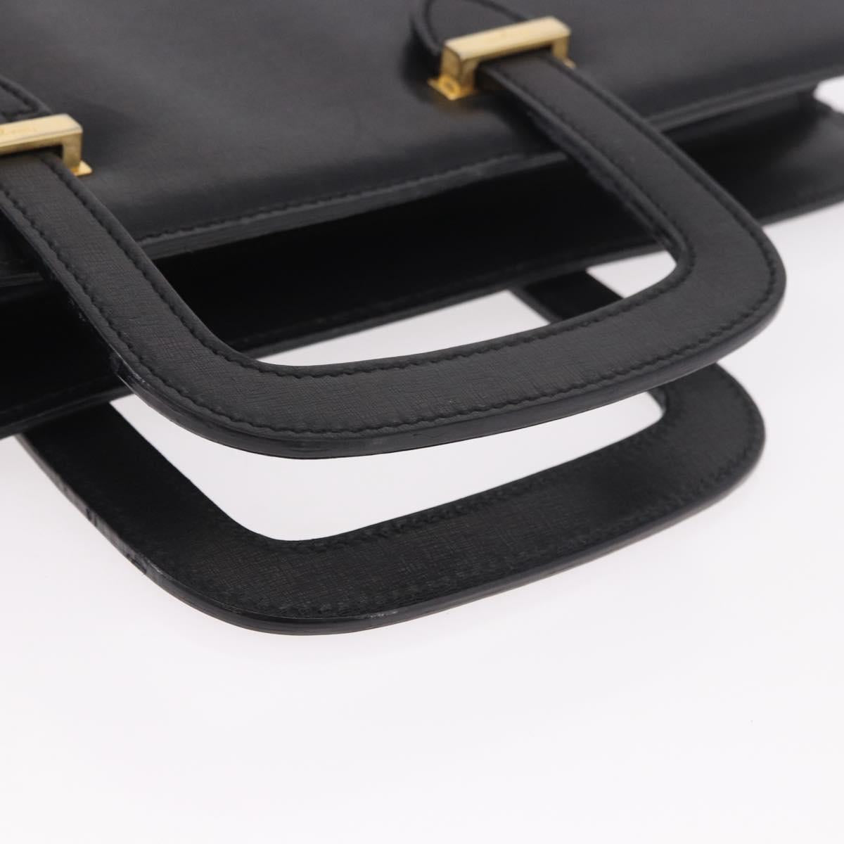 Salvatore Ferragamo Business Bag Leather Black Gold Auth BA13557