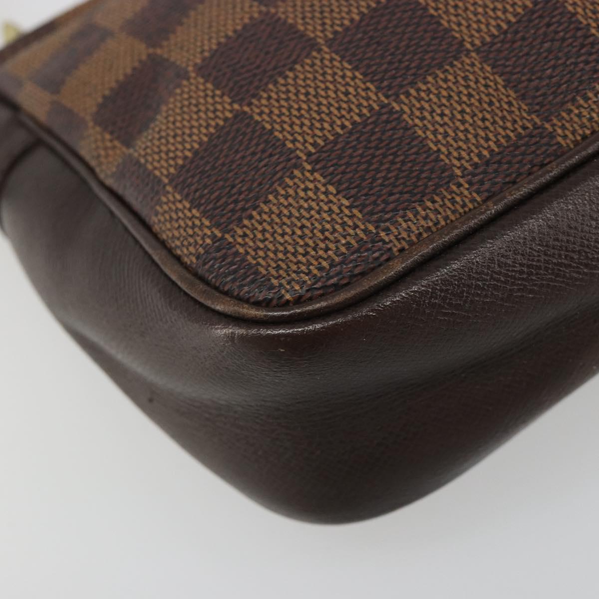 LOUIS VUITTON Damier Ebene Trousse Makeup Pouch N51982 LV Auth BA13565