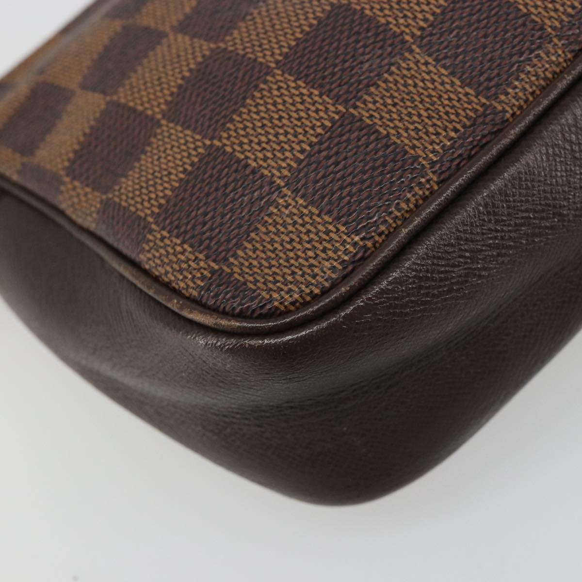 LOUIS VUITTON Damier Ebene Trousse Makeup Pouch N51982 LV Auth BA13565