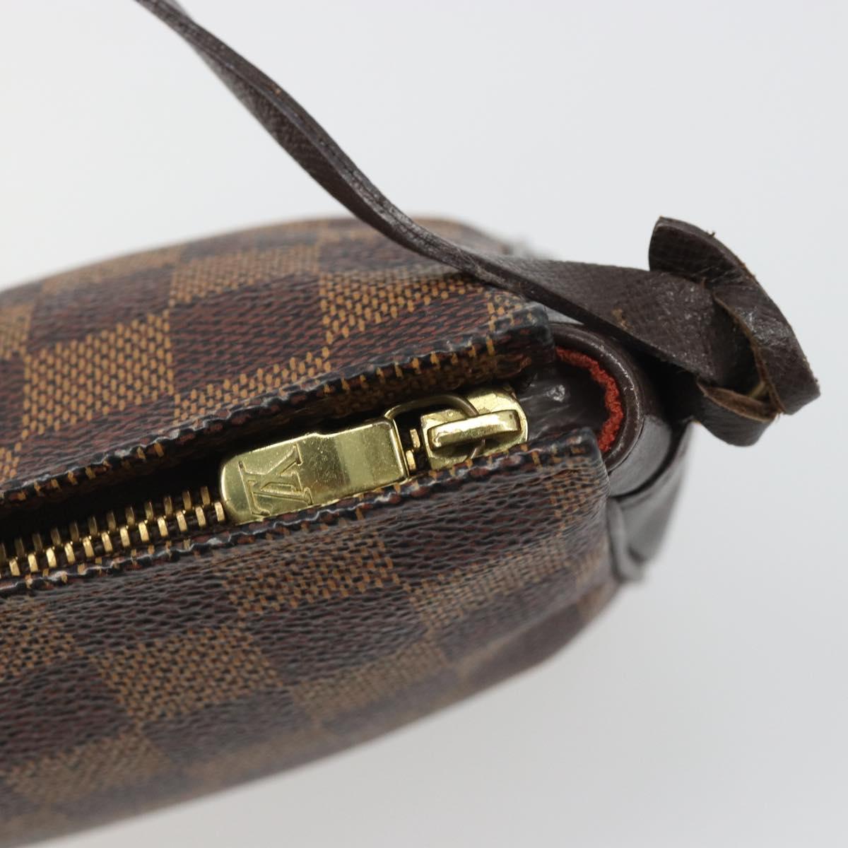 LOUIS VUITTON Damier Ebene Trousse Makeup Pouch N51982 LV Auth BA13565