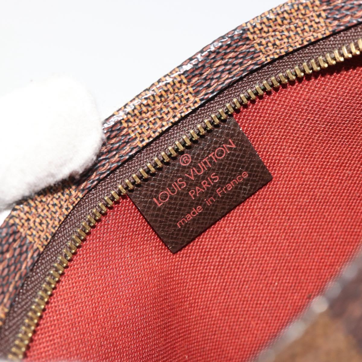 LOUIS VUITTON Damier Ebene Trousse Makeup Pouch N51982 LV Auth BA13565