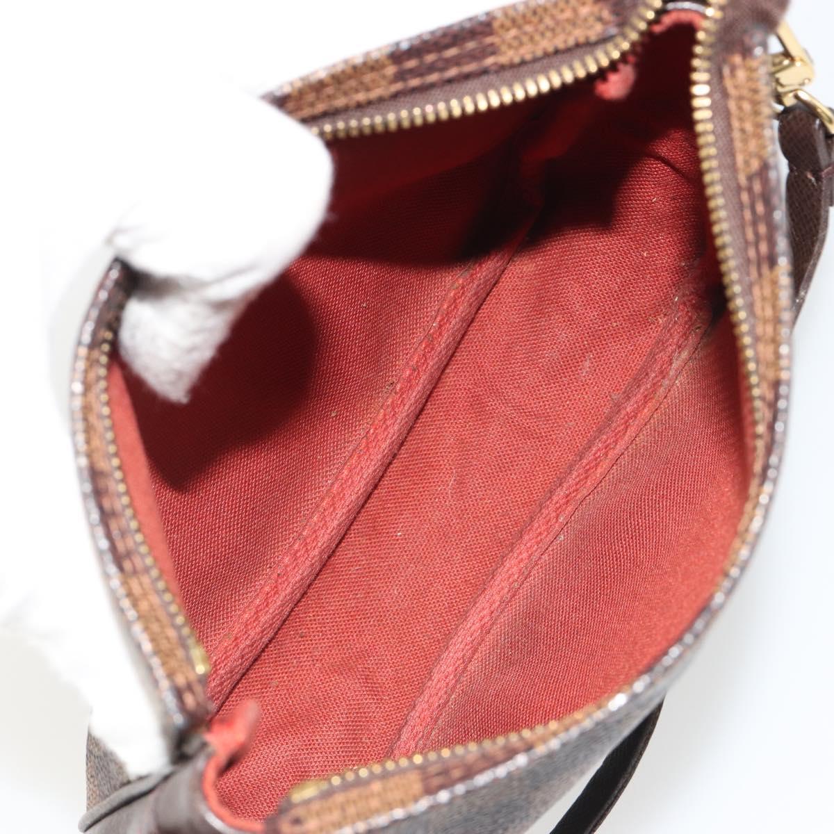 LOUIS VUITTON Damier Ebene Trousse Makeup Pouch N51982 LV Auth BA13565