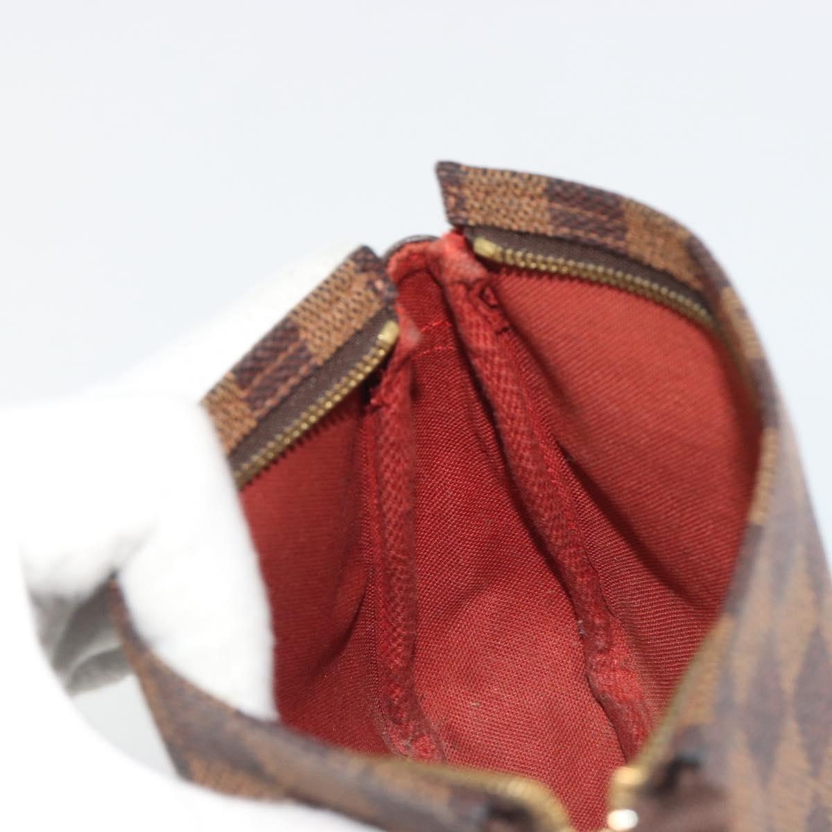 LOUIS VUITTON Damier Ebene Trousse Makeup Pouch N51982 LV Auth BA13565