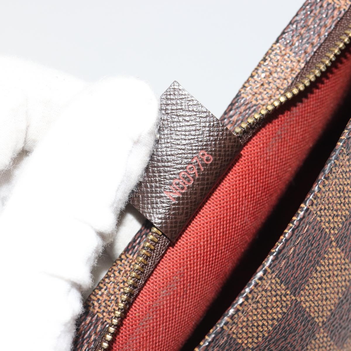 LOUIS VUITTON Damier Ebene Trousse Makeup Pouch N51982 LV Auth BA13565