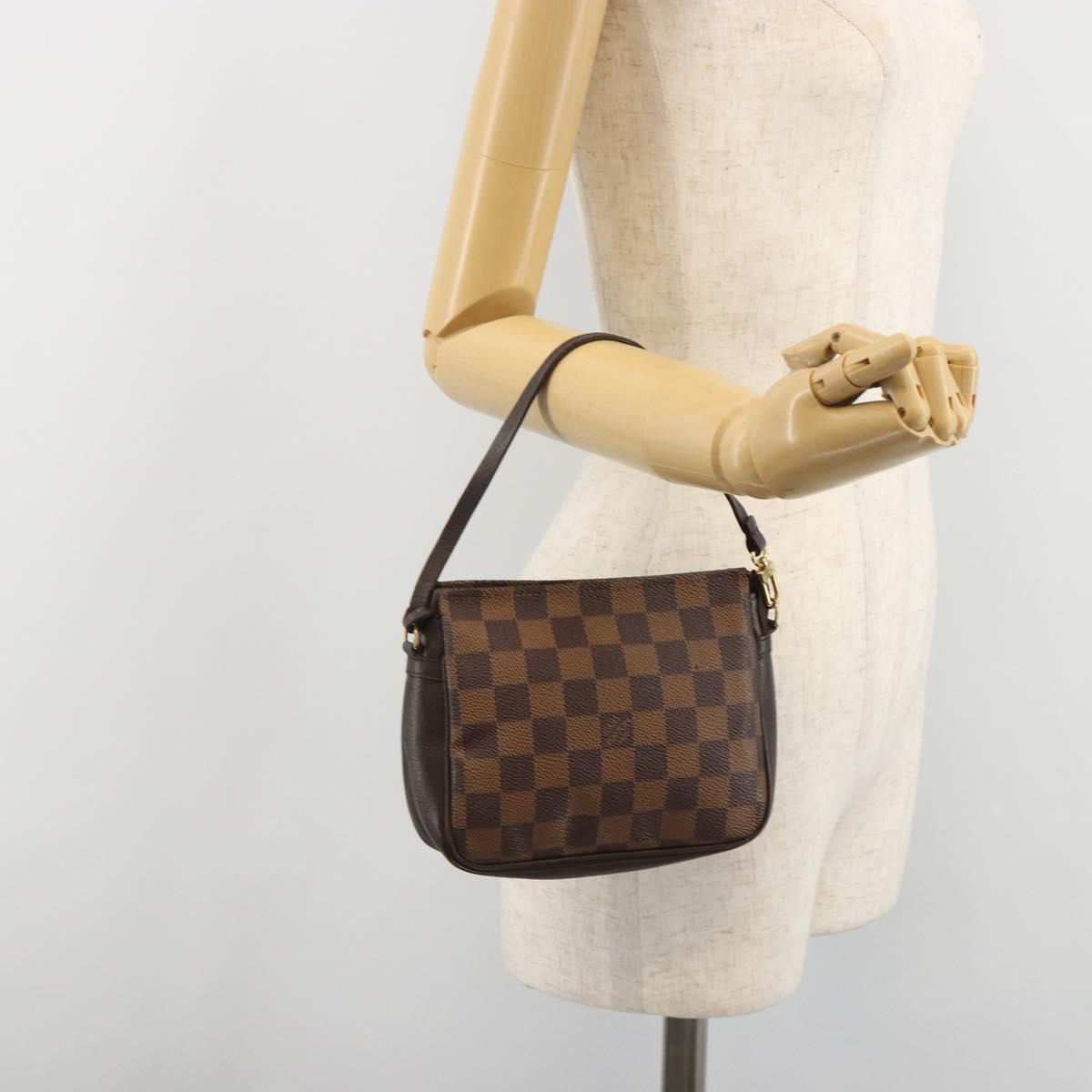 LOUIS VUITTON Damier Ebene Trousse Makeup Pouch N51982 LV Auth BA13565