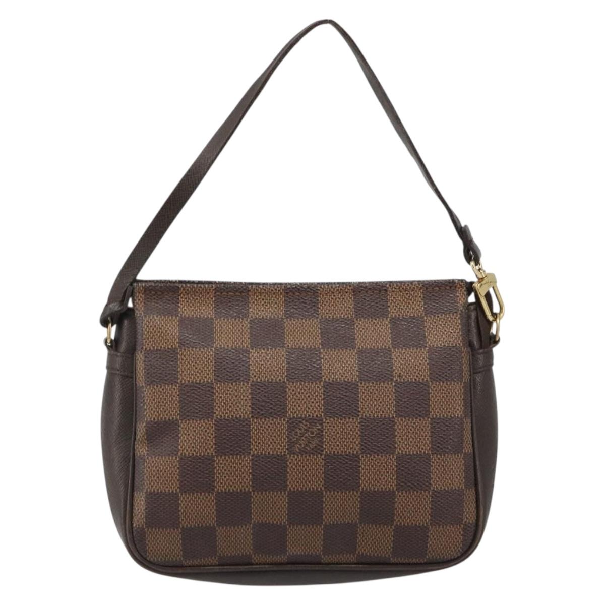 LOUIS VUITTON Damier Ebene Trousse Makeup Pouch N51982 LV Auth BA13565