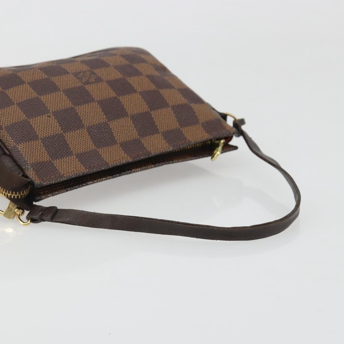 LOUIS VUITTON Damier Ebene Trousse Makeup Pouch N51982 LV Auth BA13565