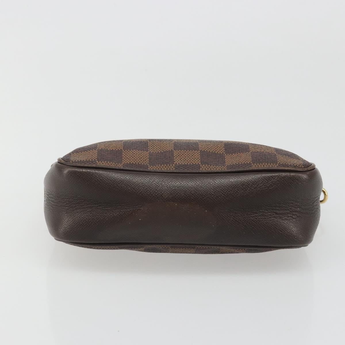 LOUIS VUITTON Damier Ebene Trousse Makeup Pouch N51982 LV Auth BA13565