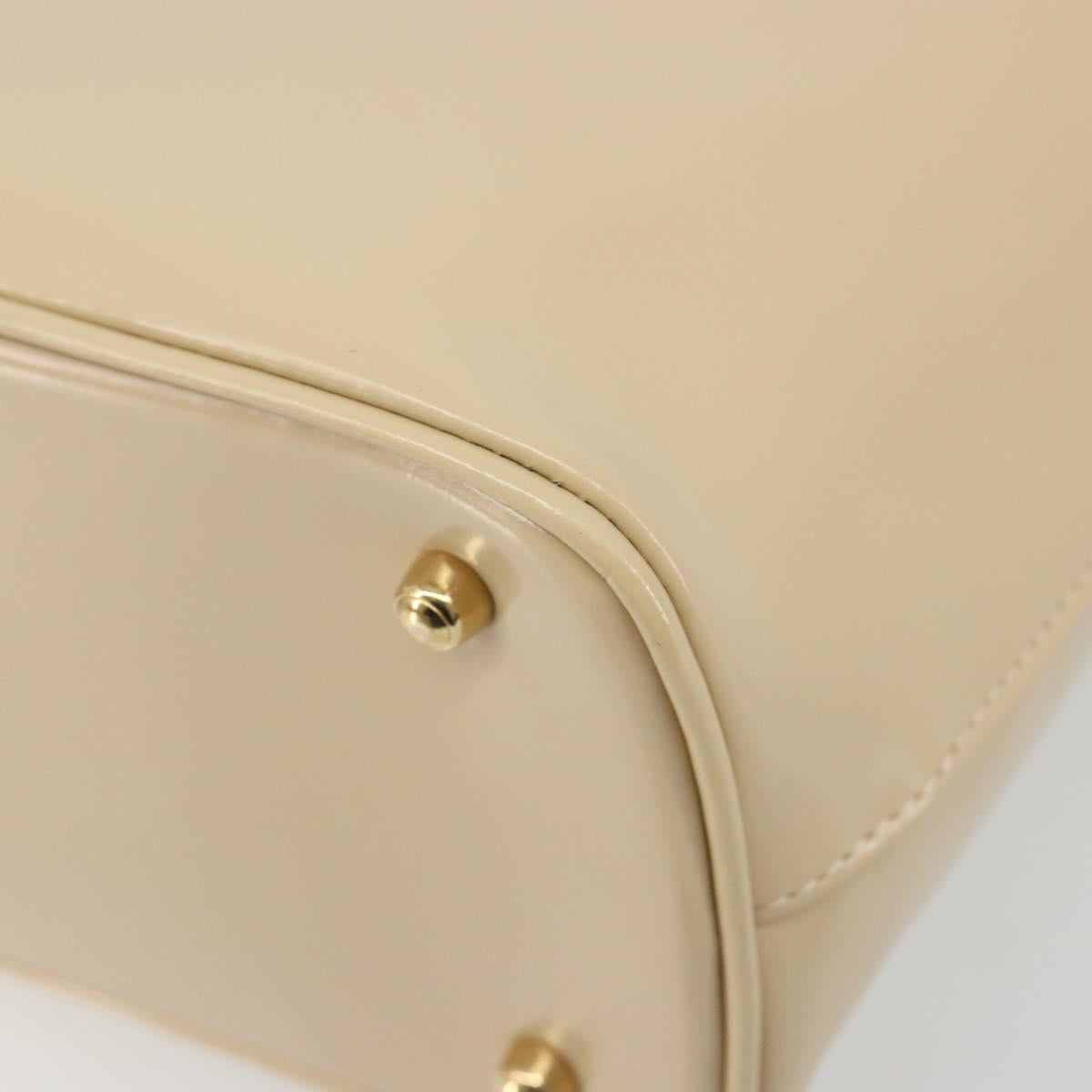 GUCCI Bamboo Hand Bag Leather Ivory Gold Auth BA13570