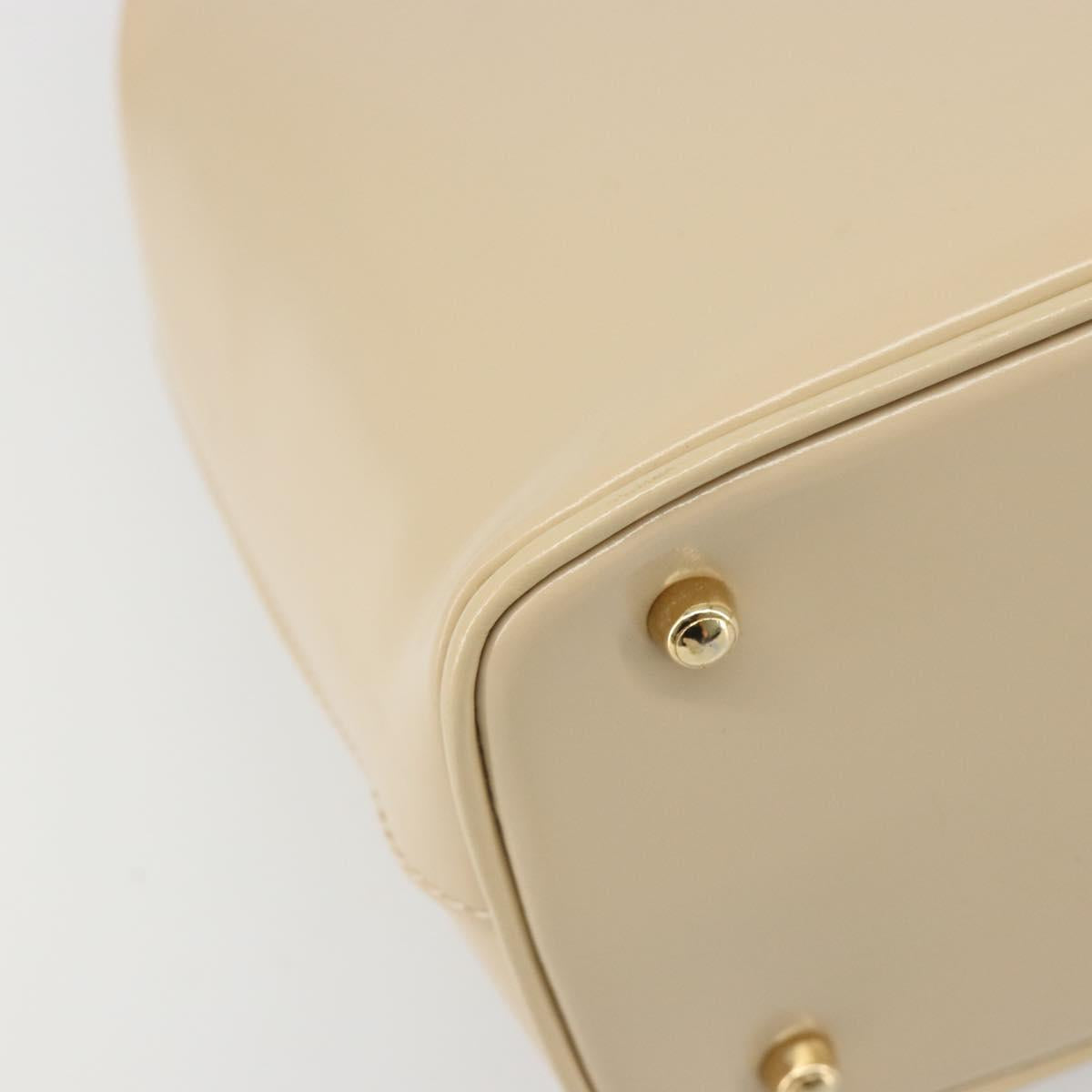 GUCCI Bamboo Hand Bag Leather Ivory Gold Auth BA13570