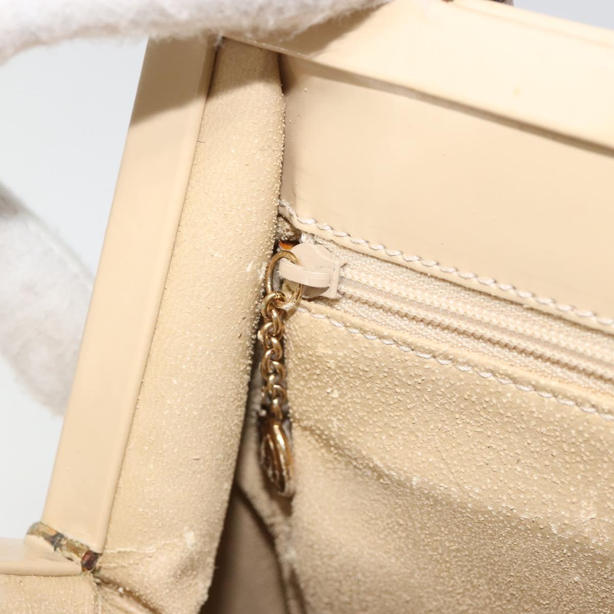 GUCCI Bamboo Hand Bag Leather Ivory Gold Auth BA13570
