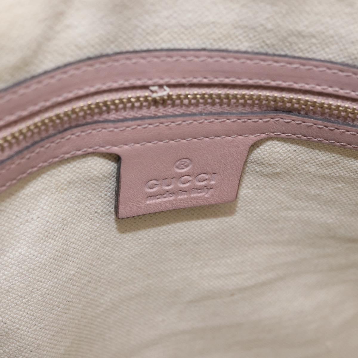 GUCCI Micro GG Canvas Bag Patent Leather 2way Beige Gold 309617 Auth BA13572