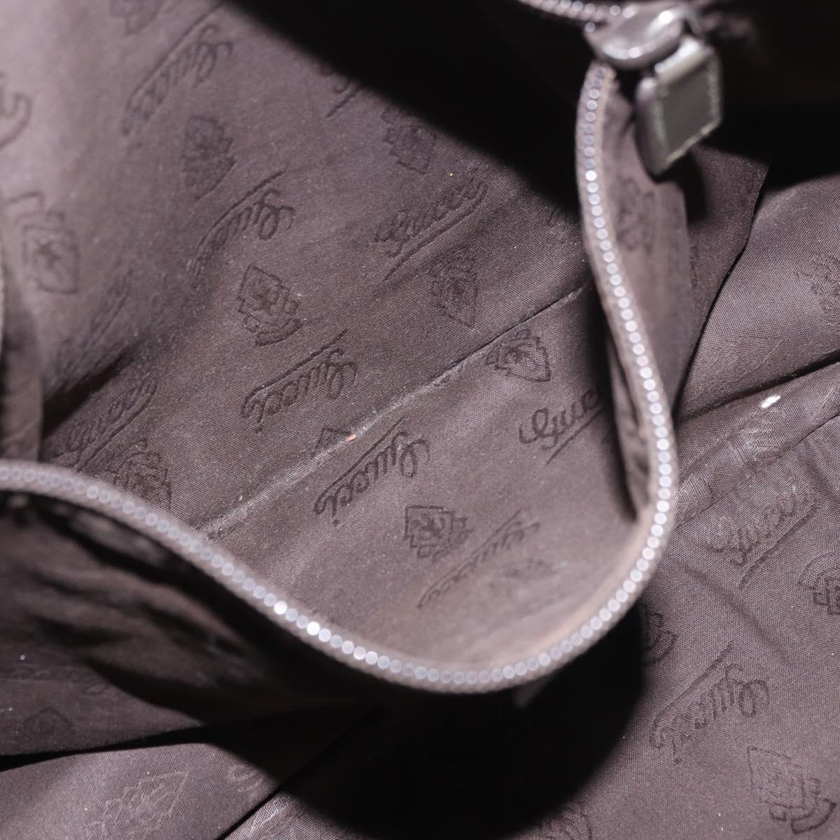 GUCCI GG Implementation Shoulder Bag PVC Khaki Silver 201732 Auth BA13574