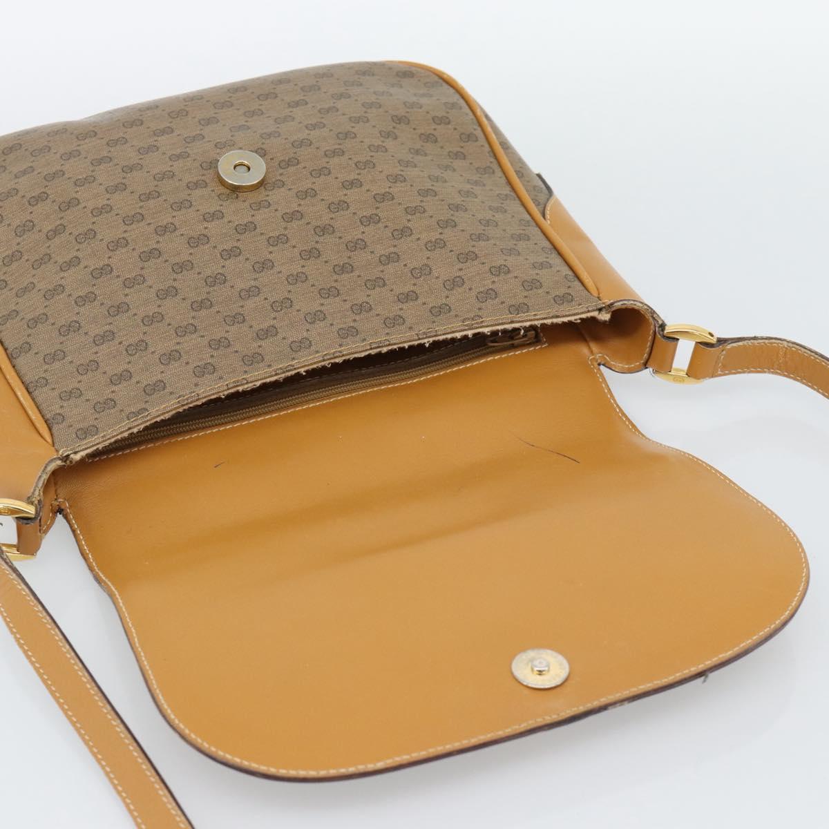 GUCCI Micro GG Supreme Web Sherry Line Bag Leather Beige Auth BA13575