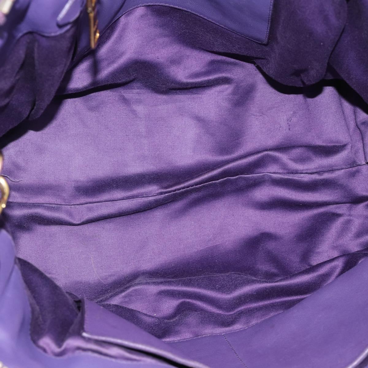 Miu Miu Hand Bag Leather 2way Purple Gold Auth BA13576V